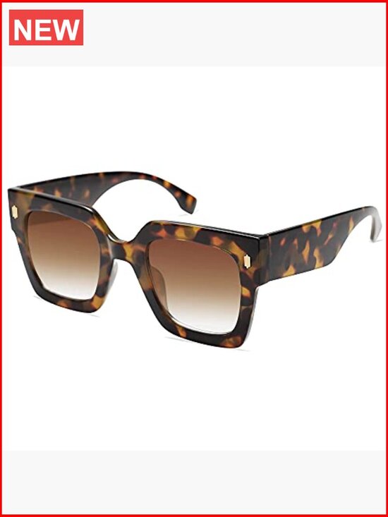 Vintage Oversized Square Sunglasses UV400 Non-Polarized GRS Certified